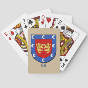 Jeu De Cartes Nom de famille espagnol Gil Bouclier historique