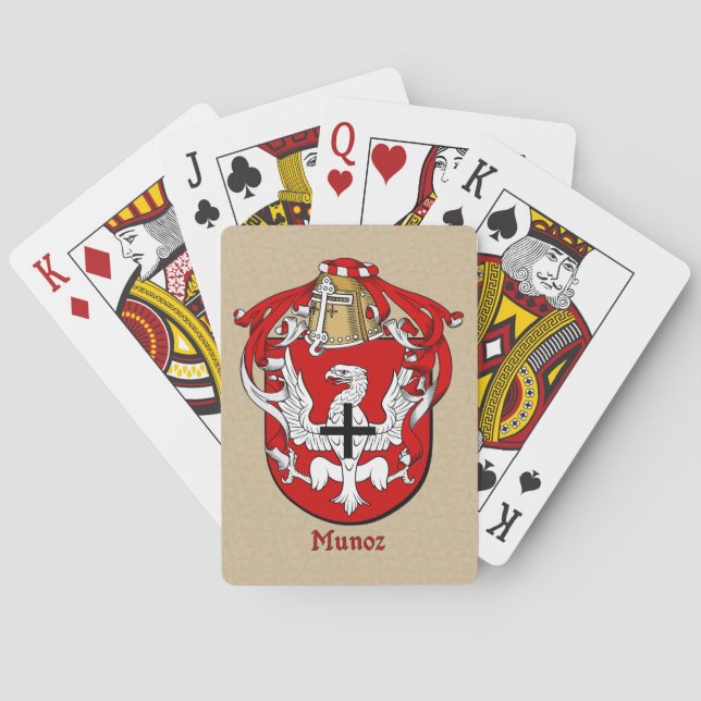 Jeu De Cartes Nom de famille espagnol Munoz Shield et Mantle (dos)