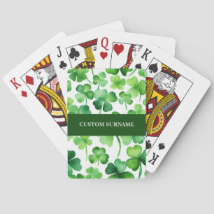 Jeu De Cartes Nom de famille irlandais Shamrock aquarelle