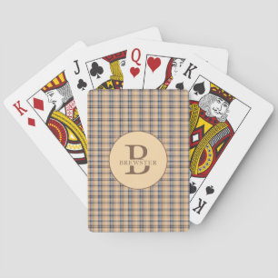 Jeu De Cartes Nom de famille monogramme de Tartan Plaid
