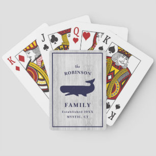 Jeu De Cartes Nom de famille nautique Monogram Beach House Rusti