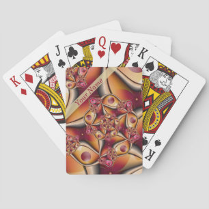 Jeu De Cartes Nom de fantaisie fractale abstrait coloré rouge or