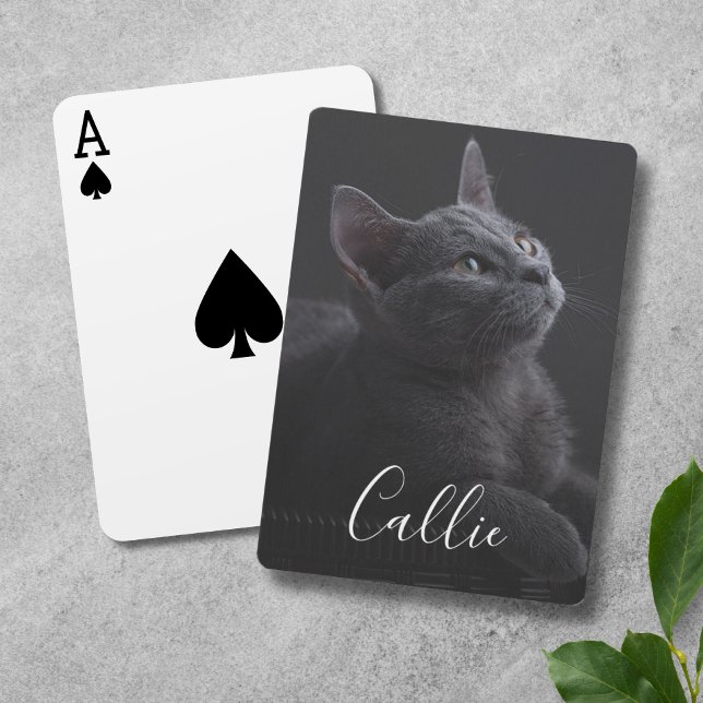 Jeu De Cartes Nom de la photo du chat de familier (Custom Cat Photo Playing Cards)
