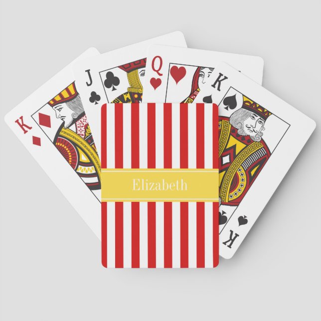 Jeu De Cartes Nom de l'ananas blanc rouge Monogramme (dos)