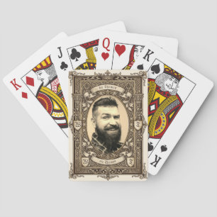 Jeu De Cartes Nom de monogramme de photo sépia médiévale vintage