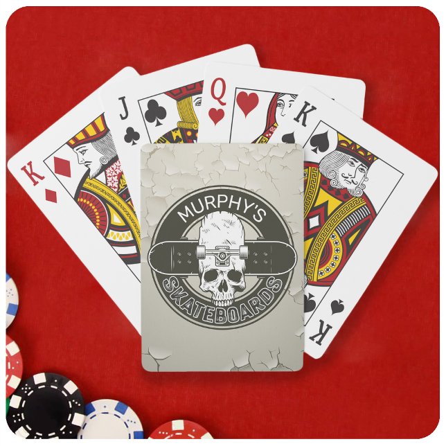 Jeu De Cartes NOM DE Patinage Personnalisé Skull Skateboard Skat (Créateur téléchargé)