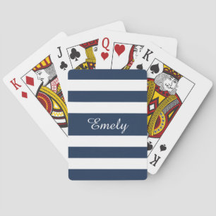 Jeu De Cartes Nom de script bleu marine moderne