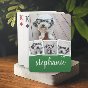 Jeu De Cartes Nom de script de collage photo tendance 4 blanc ve