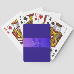 Jeu De Cartes Nom de script élégant moderne & Monogram Ombre Pur