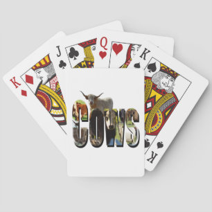 Jeu De Cartes Nom De Vaches Logo D'Image Avec Vaches,