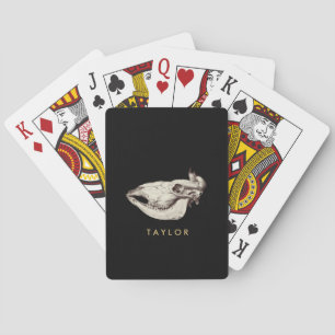 Jeu De Cartes Nom d'illustration de crâne de vache vintage