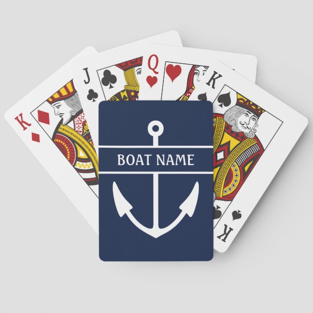 Jeu De Cartes Nom du bateau Ancre Lecture des cartes (dos)