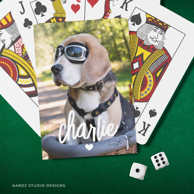 Jeu De Cartes Nom du chien personnalisé Carte de lecture photo (Add your dog´s name and favorite picture.)