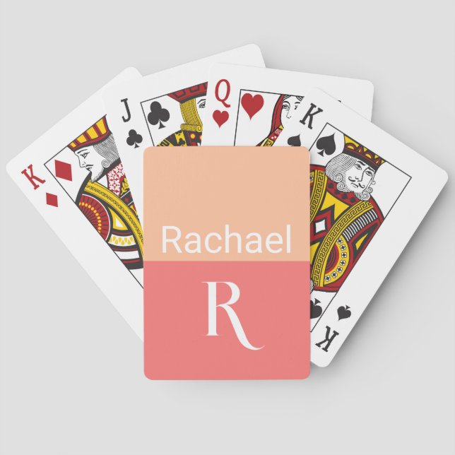 Jeu De Cartes Nom du monogramme de pêche personnalisée (dos)