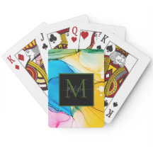 Nom du monogramme marbré coloré