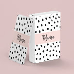Jeu De Cartes Nom du monogramme moderne | Points rose et noir Pa<br><div class="desc">Nom du monogramme moderne | Points rose et noir Pastel</div>