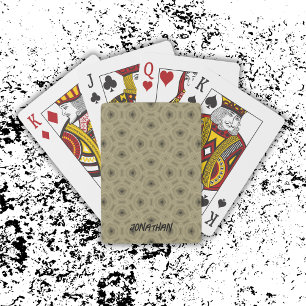 Jeu De Cartes Nom du monogramme motif noir et beige