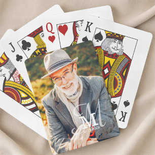 Jeu De Cartes Nom du monogramme Photo moderne élégante personnal