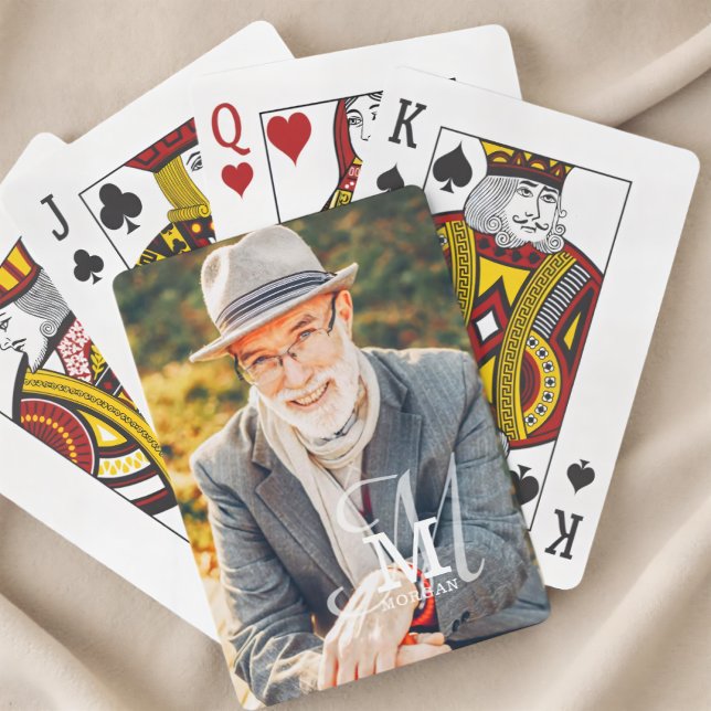 Jeu De Cartes Nom du monogramme Photo moderne élégante personnal (Créateur téléchargé)