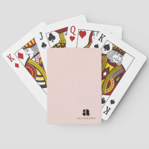 Jeu De Cartes Nom du monogramme rose gras moderne