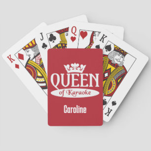 Jeu De Cartes Nom et couleur personnalisés Reine du Karaoké