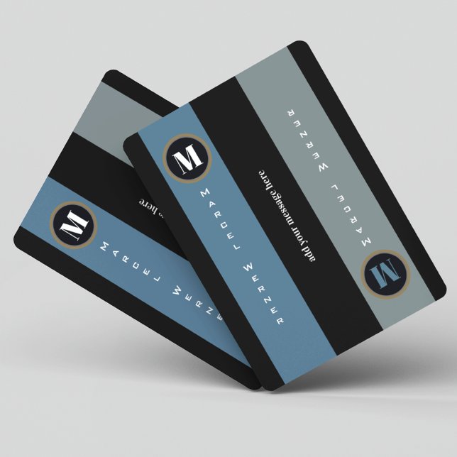 Jeu De Cartes Nom et Initiale avec bandes, moderne monogrammed (cool and modern design)