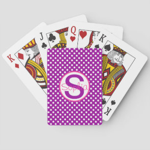 Jeu De Cartes Nom et Initiale, Points avec Rose et Violet