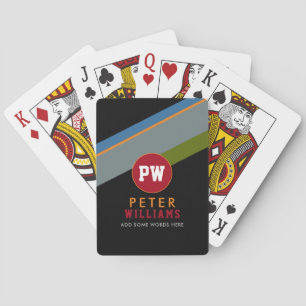 Jeu De Cartes nom et initiales du lecteur monogramme sur cool mo