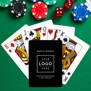 Jeu De Cartes Nom et logo personnalisés pour entreprise noire