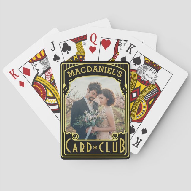 Jeu De Cartes Nom fait sur commande élégant de photo de club (dos)