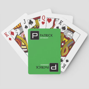 Jeu De Cartes nom/initiale personnalisés de monogramme sur le