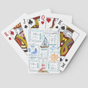 Jeu De Cartes Nom masculin personnalisé voile nautique marine