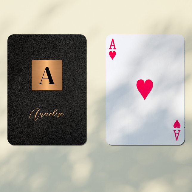 Jeu De Cartes Nom monographique personnalisé en or noir (Créateur téléchargé)