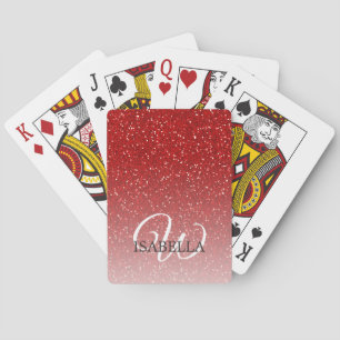 Jeu De Cartes Nom Ombre de Parties scintillant rouge personnalis