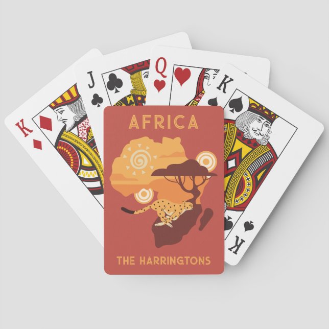 Jeu De Cartes Nom personnalisé Afrique (dos)