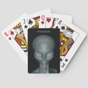 Jeu De Cartes Nom personnalisé Alien UFO jouant aux cartes