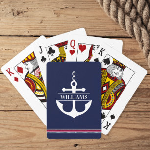 Jeu De Cartes Nom personnalisé Ancre nautique