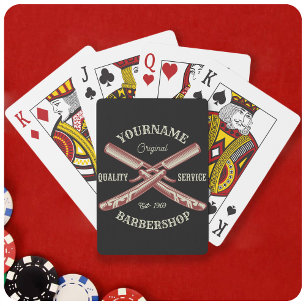 Jeu De Cartes NOM PERSONNALISÉ Barber Droit Razor Barbershop