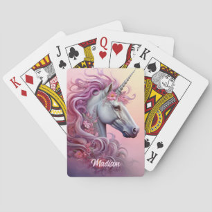 Jeu De Cartes Nom personnalisé belle licorne