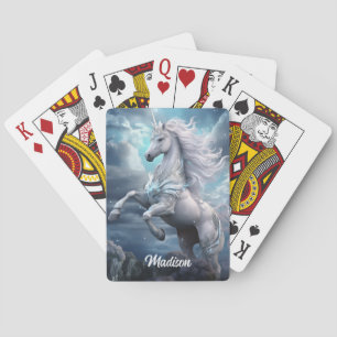 Jeu De Cartes Nom personnalisé belle licorne