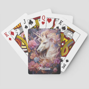 Jeu De Cartes Nom personnalisé belle licorne