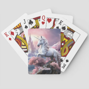 Jeu De Cartes Nom personnalisé belle licorne