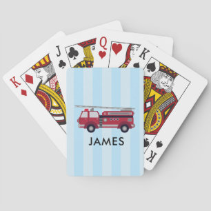 Jeu De Cartes Nom personnalisé Camion Red Fire Jouer Cartes