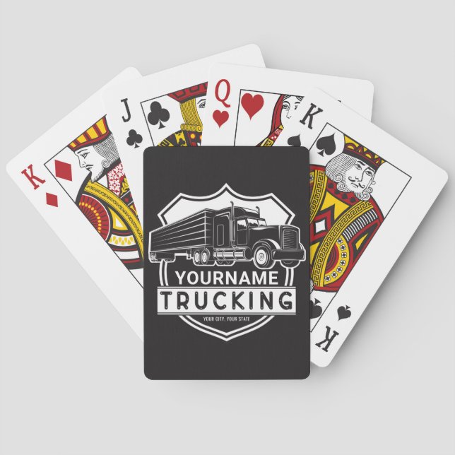 Jeu De Cartes NOM personnalisé Camions Big Rig Semi Trucker (dos)