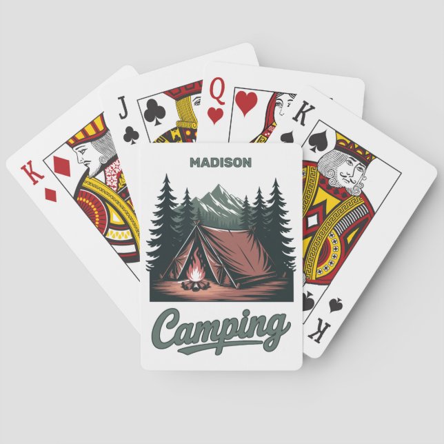 Jeu De Cartes Nom personnalisé Camping (dos)