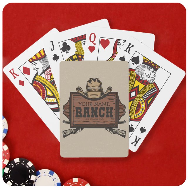 Jeu De Cartes NOM PERSONNALISÉ Canons Cowboy Connexion Western R (Créateur téléchargé)