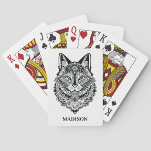 Jeu De Cartes Nom personnalisé Chat ornemental