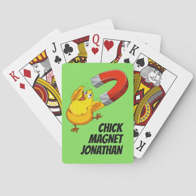 Jeu De Cartes Nom personnalisé Chick Magnet jouer aux cartes (dos)