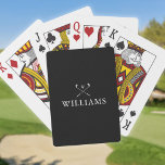 Jeu De Cartes Nom Personnalisé Club De Golf Noir Et Blanc<br><div class="desc">Personnalisez le nom dans la typographie classique moderne pour créer un cadeau de golf unique et garder le saké pour n'importe quel golfeur. Conçu par Thisisnotme©</div>