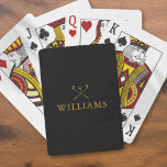 Jeu De Cartes Nom Personnalisé Clubs De Golf Noir Et Or<br><div class="desc">Personnalisez le nom dans la typographie classique moderne pour créer un cadeau de golf unique et garder le saké pour n'importe quel golfeur. Conçu par Thisisnotme©</div>